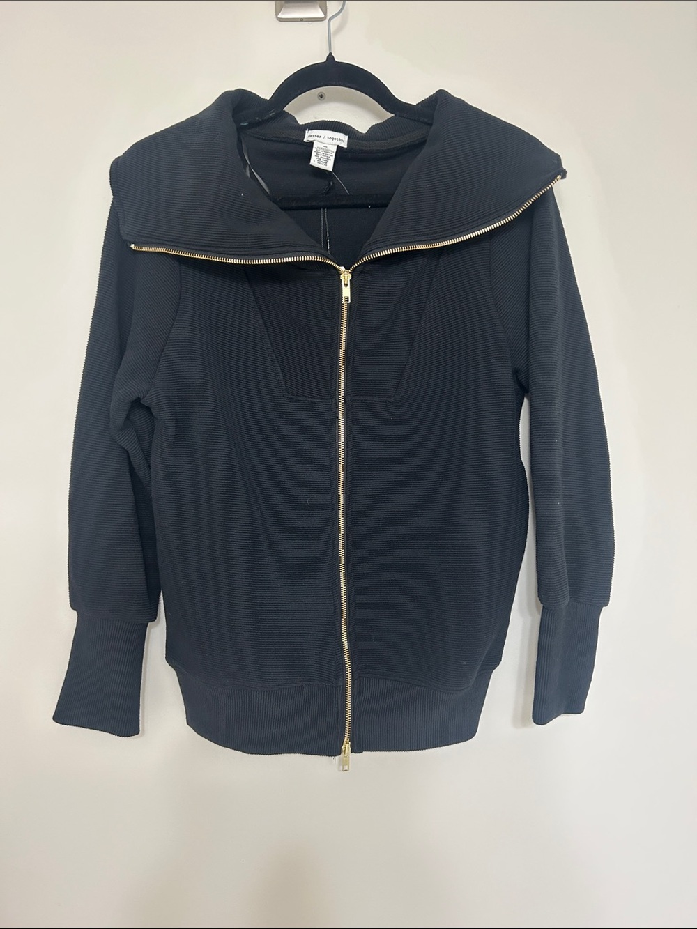 NWT Better Together Black Sweatshirt with Gold Zipper | Zip Up Sweatshirt